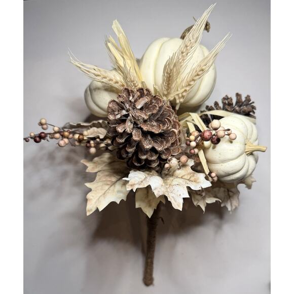 Autumn Fall Harvest Artificial Pumpkins Bouquet Arrangement Table Centerpiece - Picture 5 of 8